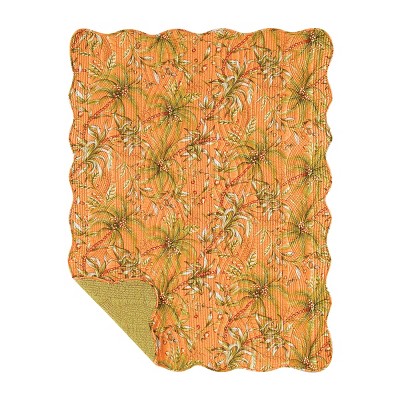 C&F Home Colonial Williamsburg Barbados Sunset Reversible Cotton Quilted 50" x 60" Throw Blanket