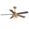 Airsurfer 52" Painted Gold Ceiling Fan with Light,5 Black Plywood Blades,6 Speeds DC Motor,Memory Function,2 Downrods,Remote Control Included - 4 of 4