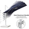 PURPLE LEAF Patio Umbrella White Cantilever Offset Umbrella Square Outdoor Umbrella with 360-degree Rotation for Garden Deck Pool - 4 of 4