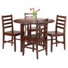 5pc Alamo Drop Leaf Dining Set with Ladder Back Chairs Wood/Walnut - Winsome - image 2 of 4