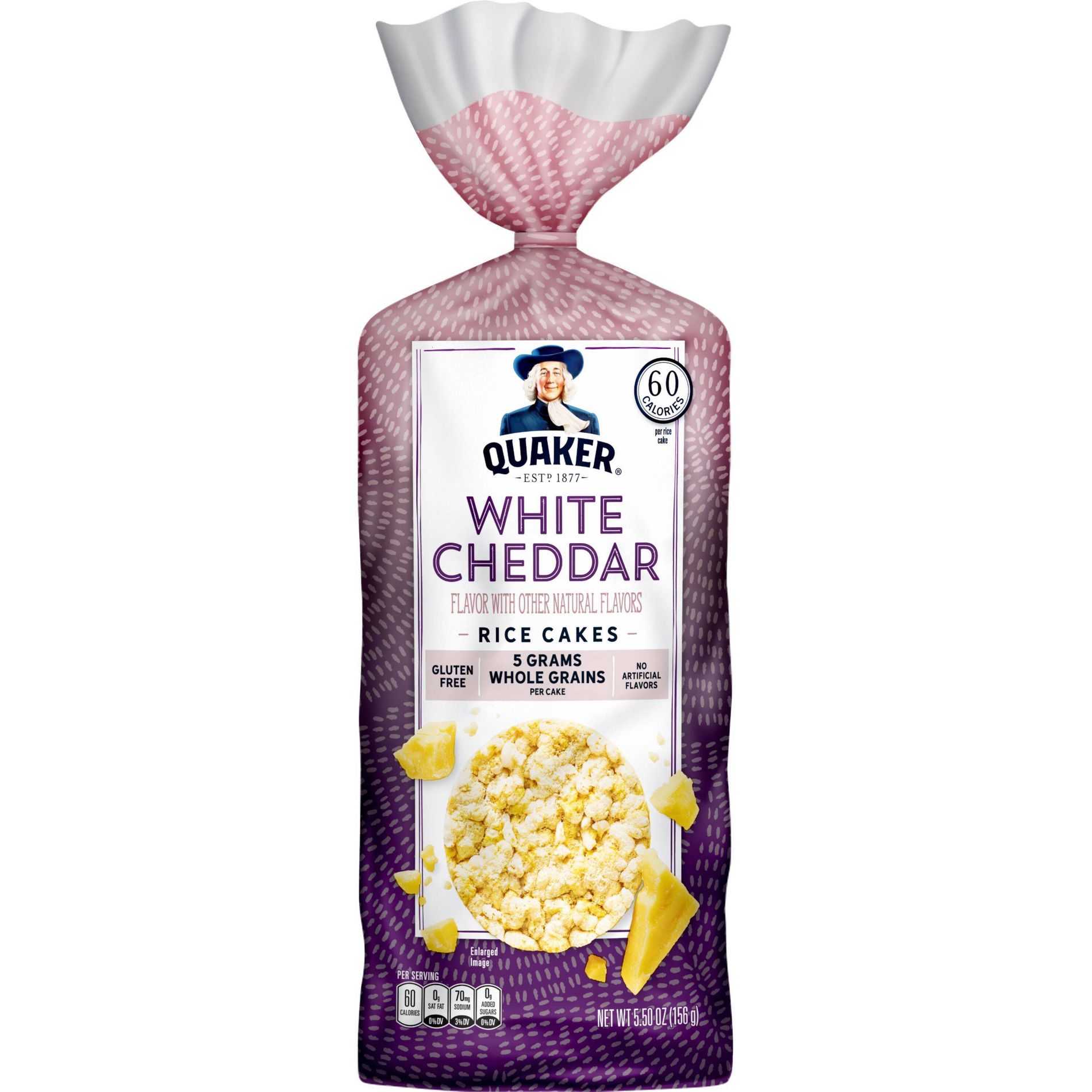 Quaker White Cheddar Gluten Free Large Rice Cakes - 5.5oz: Whole Grain