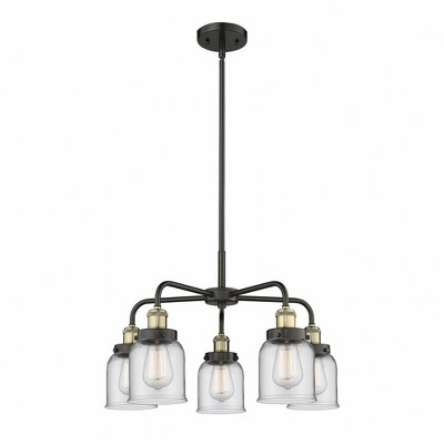 Bell - 5 Light Stem Hung Chandelier In Art Deco Style-14.75 Inches Tall and 23 Inches Wide