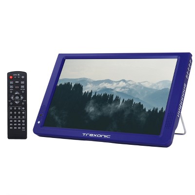 Trexonic Ultra Lightweight Rechargeable Widescreen 12in LED Portable TV in Blue