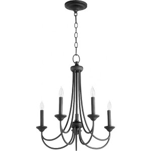 Quorum Lighting Brooks 5-Light Chandelier, Noir, 22 Width, 23.5 Height - 1 of 2