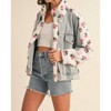 Women's Carly Floral Shearling & Denim Jacket - MABLE - 2 of 4