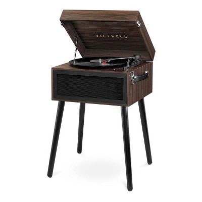 victrola modern matte white turntable with bluetooth speakers