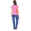 Ashford & Brooks Women's Cotton Top Eye mask & Coral Fleece Pants Pajama Set - Pink Navy - Large - 3 of 4