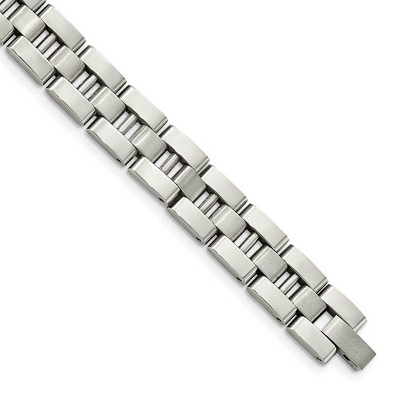 Black Bow Jewelry Men's Stainless Steel Polished Link 8.5 Inch Bracelet