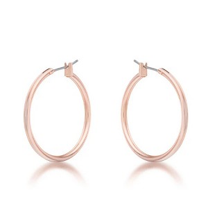 ShineHigh Rosegold Hoop Earrings for Women – Classic Lightweight Hoops in 30mm and 37mm Sizes with Polished Finish for Everyday and Evening Wear - 1 of 1