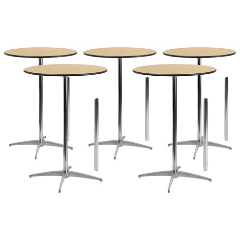 Flash Furniture Lars 30'' Round Wood Cocktail Table with 30'' and 42'' Columns - Set of 5 - image 1 of 4