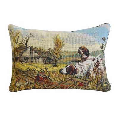 C&F Home 14" x 20" Irish Setter Puppy Dogs on Homestead Farm Needlepoint Accent Throw Pillow