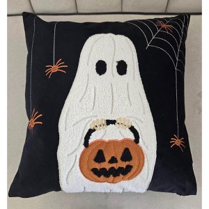 Racxily Halloween Pumpkin Bucket and Ghost Pillow - 1 of 4