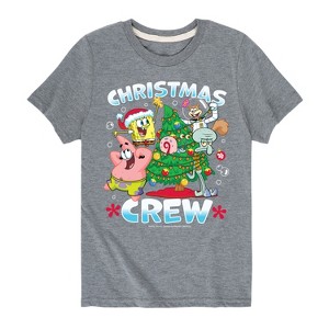 Boys' - SpongeBob SquarePants - Christmas Crew Short Sleeve Graphic T-Shirt - 1 of 4