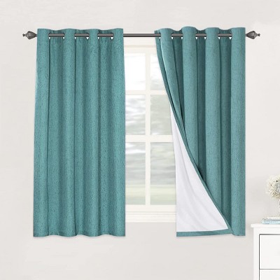 H.Versailtex Linen 100% Blackout Curtains Thermal Insulated Linen Drapes, Grommet White Liner Sold of 2 Panels