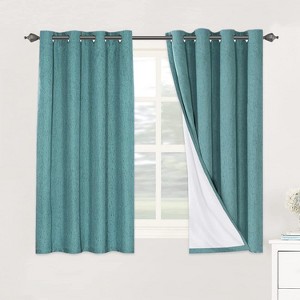 H.Versailtex Linen 100% Blackout Curtains Thermal Insulated Linen Drapes, Grommet White Liner Sold of 2 Panels - 1 of 4