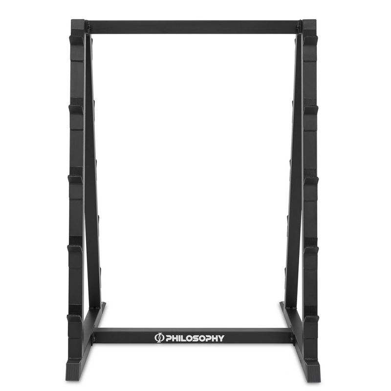 Philosophy Gym 10-Bar Fixed Barbell Weight Rack - Heavy-Duty Storage Holder for Straight & EZ Curl Pre-Weighted Bars, 2 of 8