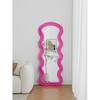 VYNXARIA Full Length Mirrors - 63"x24" Rose Mirror with Artistic Wavy Frame - 3 of 4