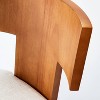 Salduro Sculptural Wood Counter Height Barstool with Upholstered Seat Linen - Threshold™ designed with Studio McGee - image 4 of 4