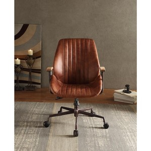 Vynxaria Brancaster Cocoa Aluminum Top Grain Leather Office Chair - 1 of 4