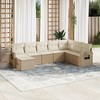 vidaXL Garden Sofa Set Beige PE Rattan Large Foldable Garden Sofa Set - 2 of 4
