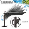 Pellebant 10.5FT Square Double Top Cantilever Umbrella Set Outdoor 360° Rotation 6 Heights Adjustable Offset Umbrella with Base - 4 of 4