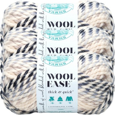 3 Pack) Lion Brand Wool-ease Thick & Quick Yarn - Moonlight : Target