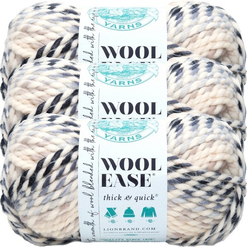3 Pack) Lion Brand Wool-ease Thick & Quick Yarn - Moonlight : Target
