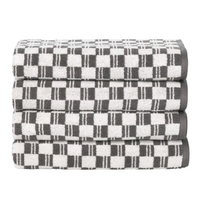 Nate Home By Nate Berkus Cotton Terry Washcloth Set, 4 Pk, Charcoal : Target