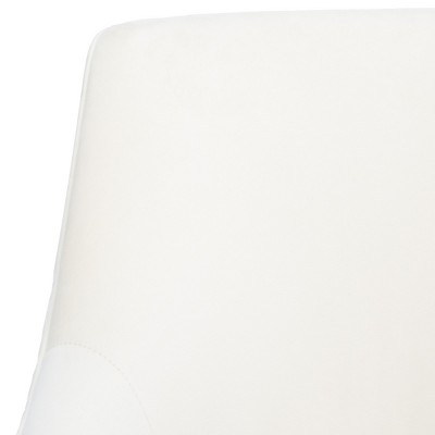 Cream Velvet Office Chair with Silver Base and Fixed Arms