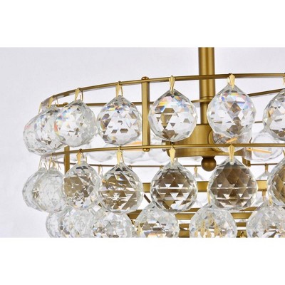 Savannah 16" Brass and Crystal Flush Mount Light