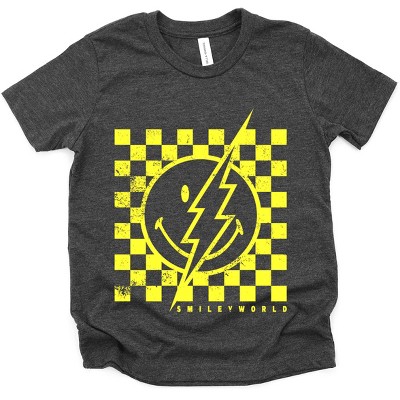 The Juniper Shop SmileyWorld Checkered Lightning Distressed Youth Short Sleeve Tee