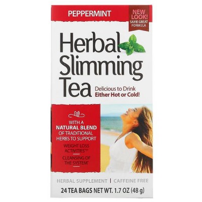 21st Century, Herbal Slimming Tea, Peppermint, Caffeine Free, 24 Tea Bags, 1.7 oz (48 g)