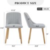 Set of 2 Modern Dining Chairs - Ergonomic Fabric Upholstered w/Oak Legs - 300lb Capacity - Scratch-Resistant & Easy Assembly for Dining Room - 2 of 4