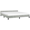 Bed Frame With Headboard Light Grey Velvet, Engineered wood, Plywood - 4 of 4