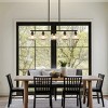 BAOURE 37.2" Black Kitchen Island Lighting,5-Light Farmhouse Dining Room Light Fixture Over Table, Island Linear Pendant Chandelier with Glass Shade - 3 of 4