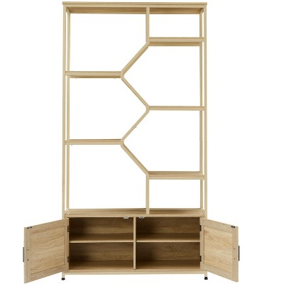 Dolonm Rattan Dresser, Natural Wood Double Dresser for Bedroom, Living Room & Entryway