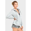 Sofra Women's Cotton Comfort Zip Up Hoodie Jersey Sweater - 2 of 3