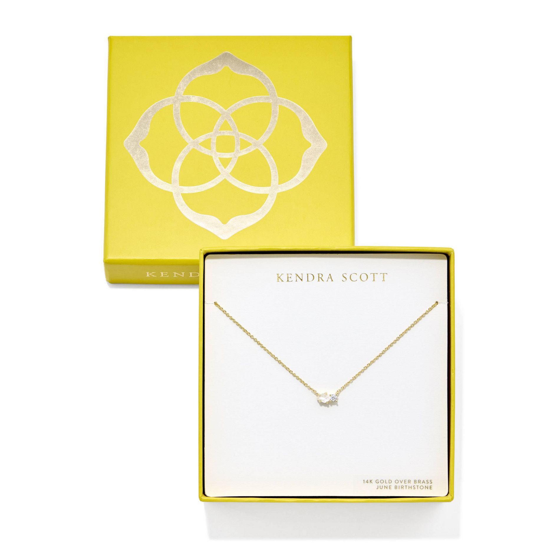 Kendra Scott Jensen Birthstone Pendant Necklace - Ivory Mother of Pearl