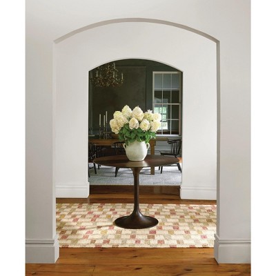 Ivory and Multi-Color Handwoven Cotton Runner Rug