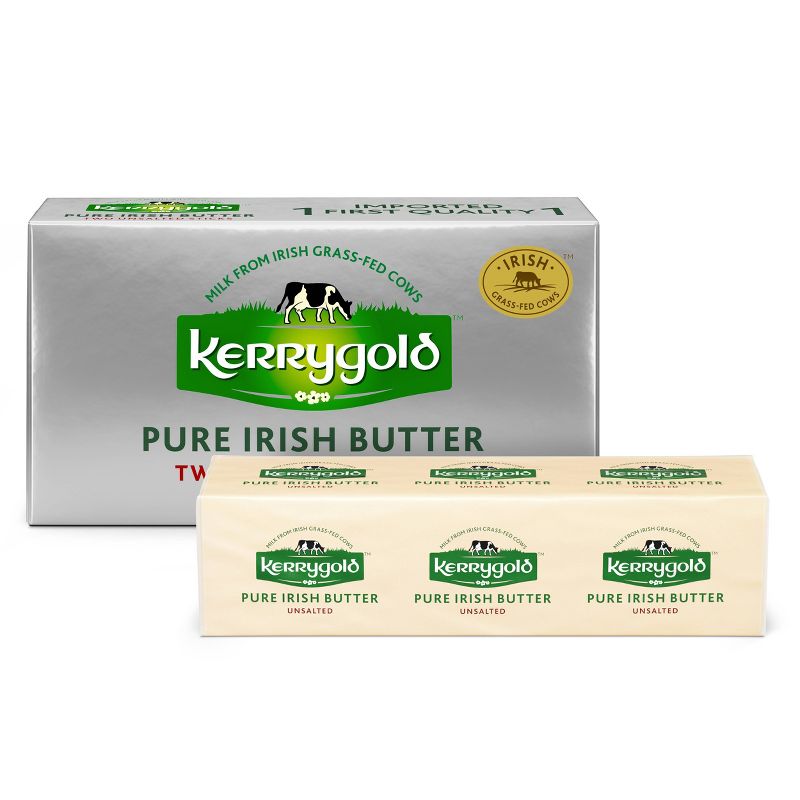 Kerrygold Grass-Fed Pure Irish Unsalted Butter Sticks - 8oz/2ct, 1 of 7