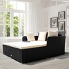Costway Outdoor Patio Rattan Daybed Pillows Cushioned Sofa Furniture Beige/Turquoise/Red/Black - 2 of 4