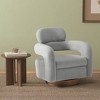 WestinTrends Alexandria Mid-Century Modern Faux Shearling Swivel Barrel Accent Chair - 2 of 4