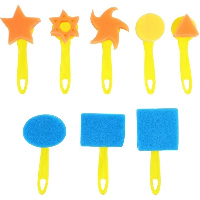 Bright Creations 8-Pack Assorted Shaped Sponge Painting Brushes for Kids and DIY Crafts (3 x 6 in)