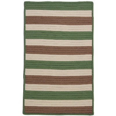 Colonial Mills Stripe It - Moss-stone 2 ft.x12 ft. Runner (Rectangle) Rug Indoor/Outdoor 100% Polypropylene