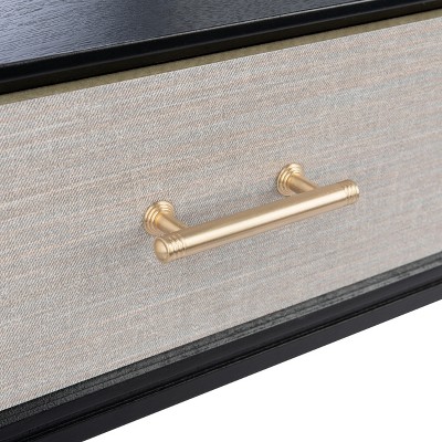 Estella Black and Beige 2-Drawer Console Table