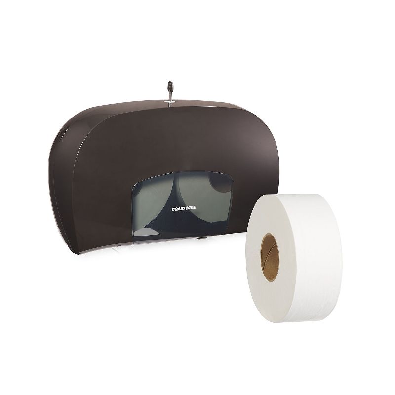 Coastwide Professional Twin Jumbo Roll Toilet Paper Dispenser Black (CW60831), 1 of 10