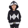 Power Rangers Blue Ranger Red Ranger Black Ranger Fleece Zip Up Hoodie - 2 of 4