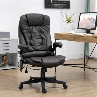 NicBex Office Chair with Adjustable Height Modern PU Leather Computer Chair with Armrests, Massage, Heating Function for Office, Study, Bedroom