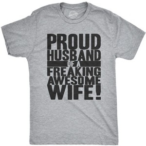 Mens Proud Husband of a Freaking Awesome Wife Funny Married T shirt - Crazy Dog Men's T Shirt - 1 of 4