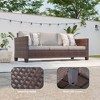 Sonkuki 8-Piece Rattan Patio Furniture Set Coversation Set Outdoor Sofa Couch w/ Chairs, Side Table and Ottoman, Navy Blue Cushion - 4 of 4